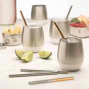 Stainless Steel Mini Copper Straws - Set of 4