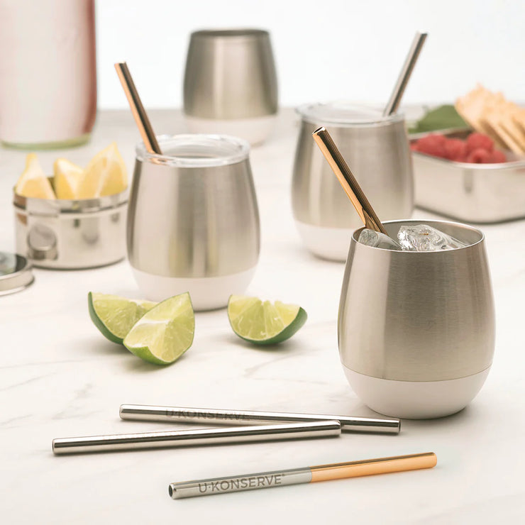 Stainless Steel Mini Copper Straws - Set of 4