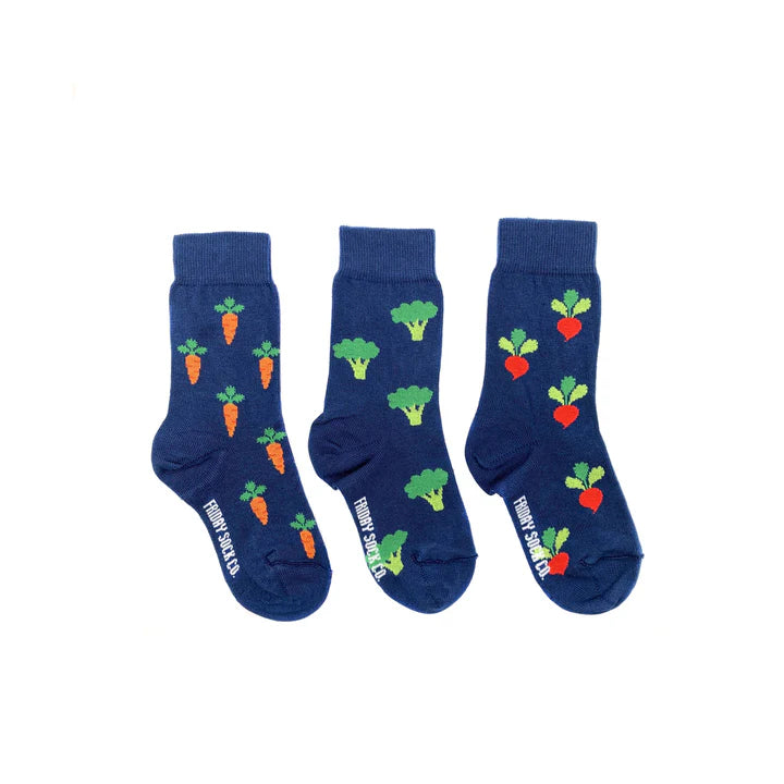 Kid's Organic Cotton Mismatched Socks - Vegetables