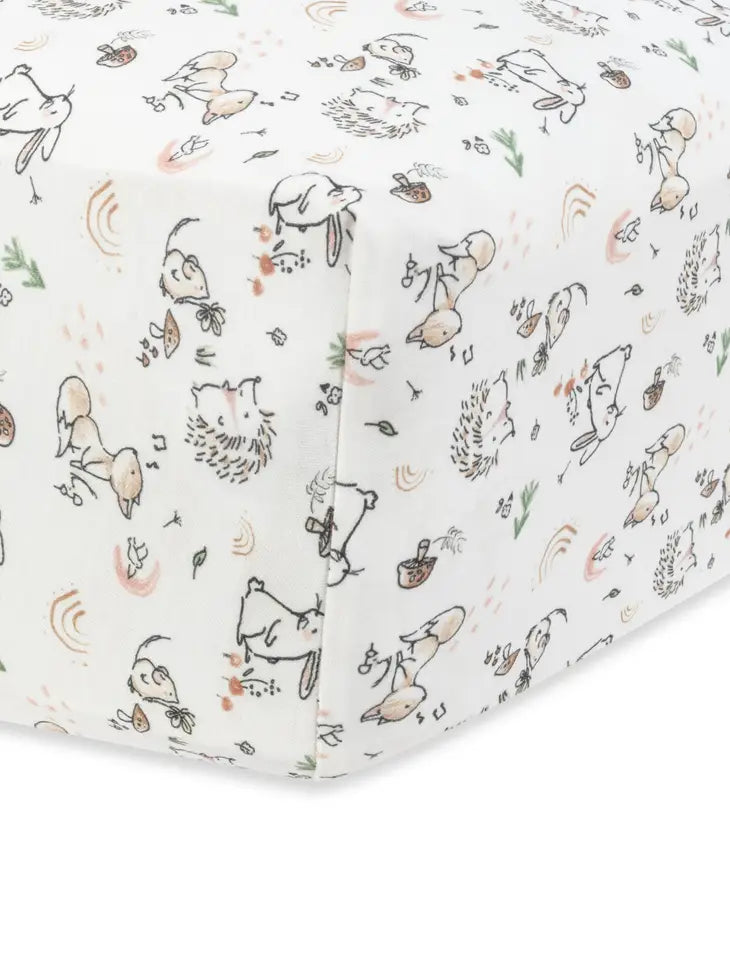 Organic Cotton Crib Sheet - Woodland Babies