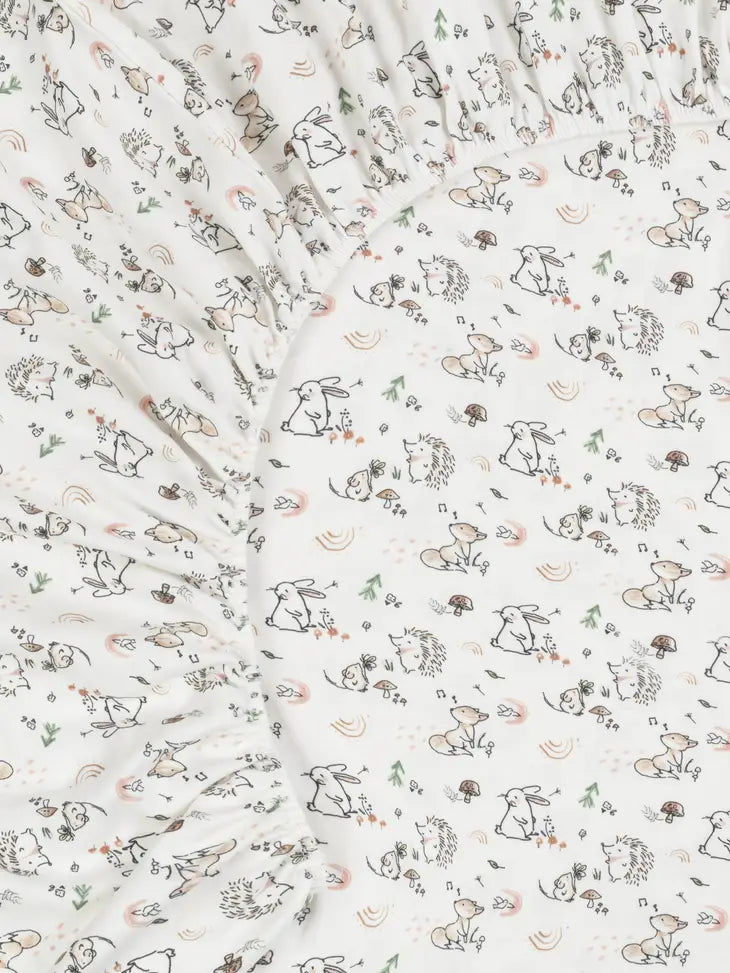 Organic Cotton Crib Sheet - Woodland Babies