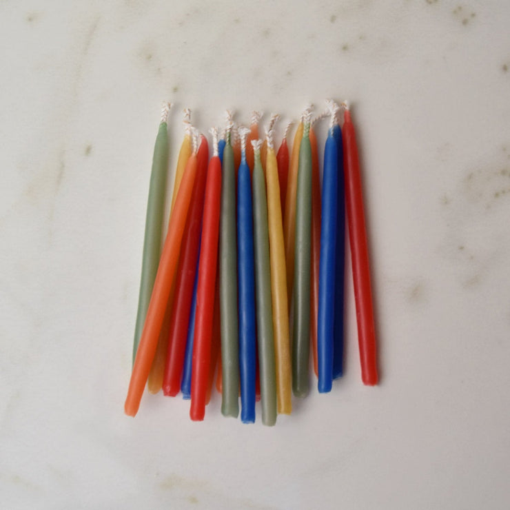Birthday Beeswax Candles - Royal Colours