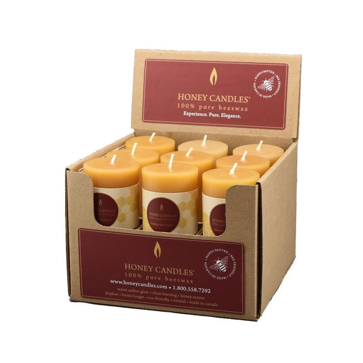 Small Round Pillar Beeswax Candle