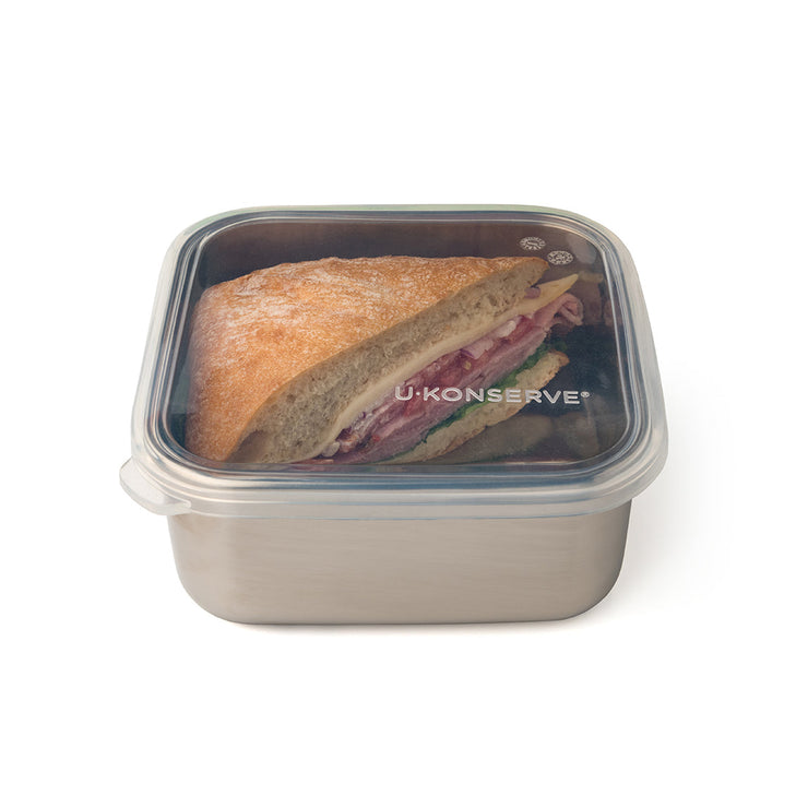 Stainless Steel Container with Clear Silicone Lid - 30 oz