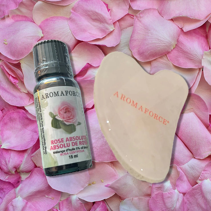 Aromaforce Beauty Kit - Gua Sha and Rose Essential Oil