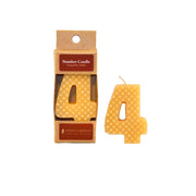 Natural Beeswax Numbered Birthday Candle
