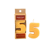 Natural Beeswax Numbered Birthday Candle