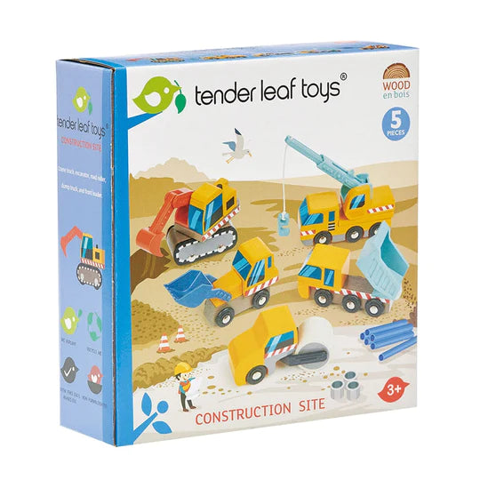 Tender Leaf Wooden Construction Vehicles Set