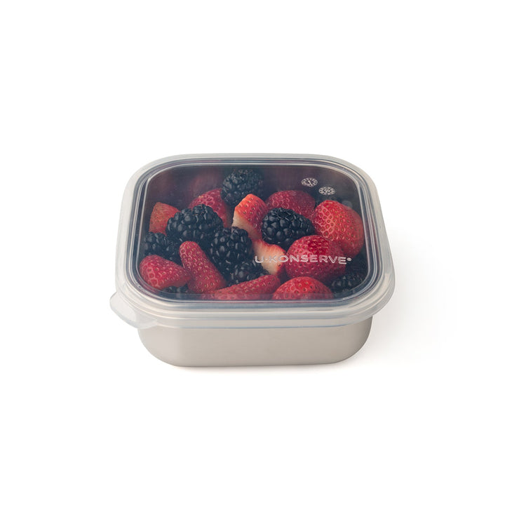 Stainless Steel Container with Clear Silicone Lid - 15 oz