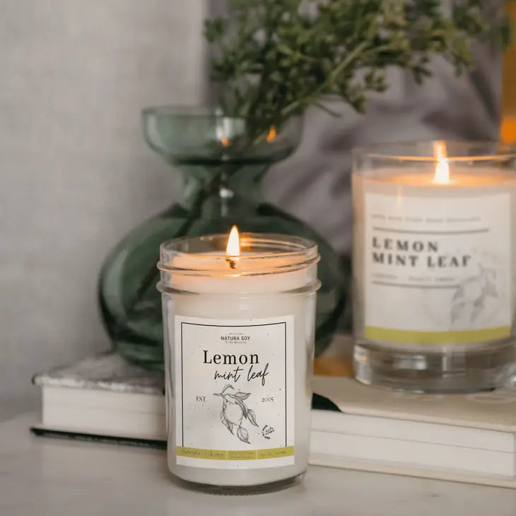 Pure Soy Wax Candle - Lemon Mint Leaf