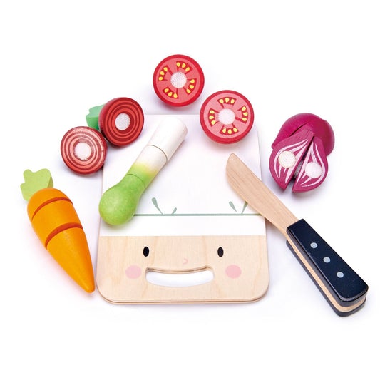 Tender Leaf Wooden Play Chopping Veggie Set