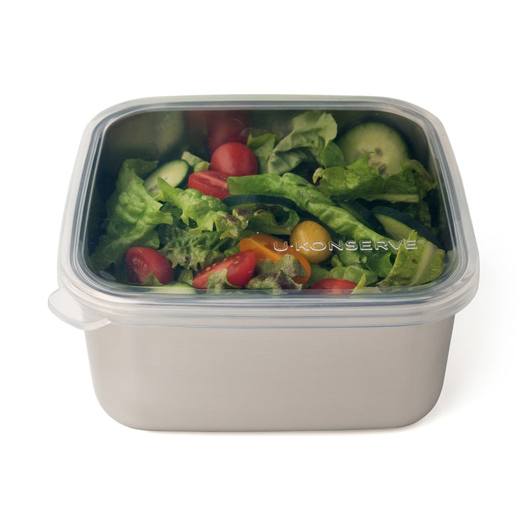 Stainless Steel Container with Clear Silicone Lid - 50 oz