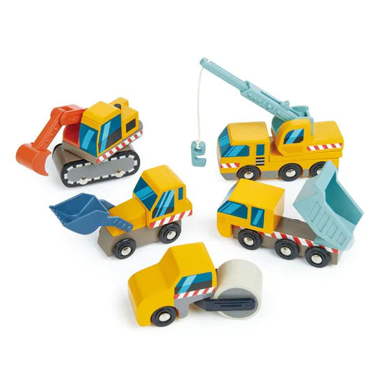 Tender Leaf Wooden Construction Vehicles Set